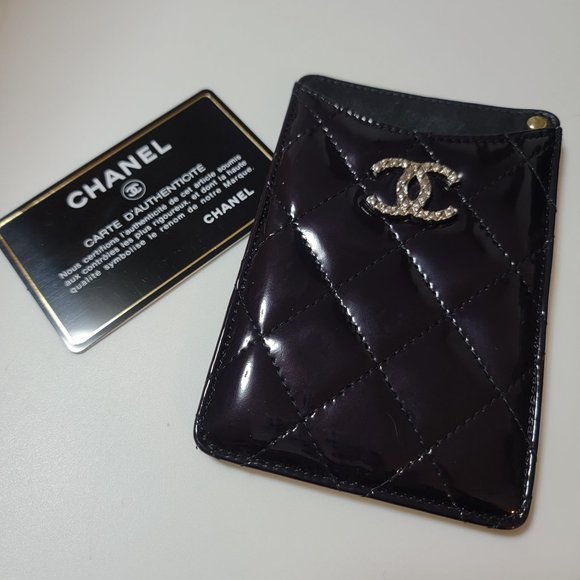 CHANEL Vertical Classic Card Holder Quilted Patent - Picture 1 of 4